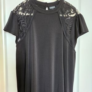 EUC Torrid Size 2 Black Knit and Lace Top